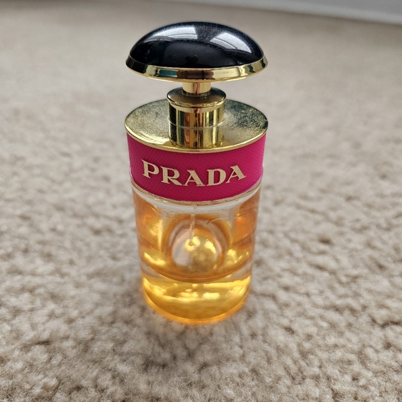 EMPTY lot of 2 Prada Candy glass perfume bottles 1 fl oz each with box - Picture 2 of 11